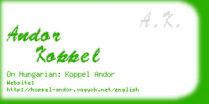 andor koppel business card